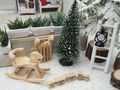 Miniatur Tannenbaum Schaukelpferd Eisenbahn Schlitten Basteln Geschenke Puppenhaus Adventskalender 2
