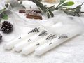 Stabkerzen Weiß Advent 1-4 Zahlen Weihnachtsbäume 4 Stück 16 cm Hoch 2