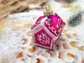 Christbaumschmuck Lebkuchenhaus Pink Glas Weihnachten 8cm Hoch 5