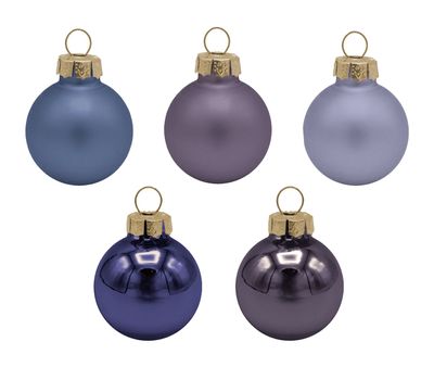 45 Weihnachtskugeln Christbaumkugeln Flieder Lila Blau Mix Glas Christbaumschmuck Weihnachtsdeko