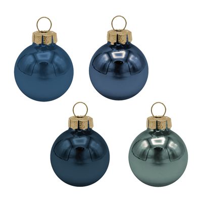 45 Weihnachtskugeln Christbaumkugeln Blau Mix Glas Christbaumschmuck Weihnachtsdeko