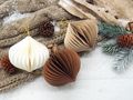 Christbaumschmuck Wabenbälle Papier Braun Taupe Weiß Verschiedene Formen Und Größen 9 Stück 8cm Ø 3