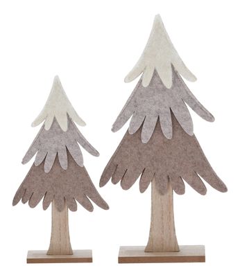 Tannenbaum Aufsteller Filz Holz Braun Weihnachten 30cm Oder 43cm Deko