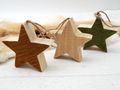 Sterne Holz hängend Baumschmuck Natur Basteln Adventskranz Adventsgesteck Weihnachten  5