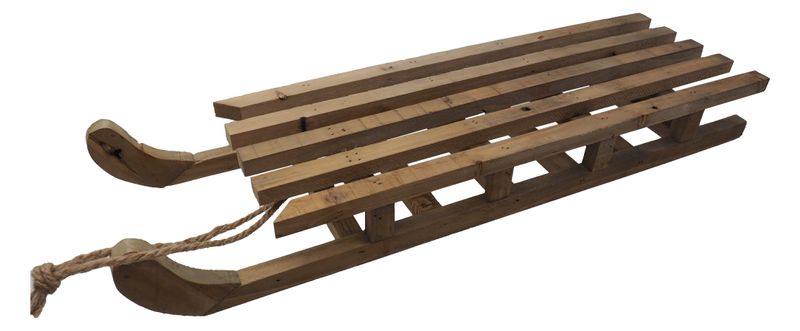 Holzschlitten Deko Schlitten Braun Groß: ca. 62cm x 18cm x 7cm