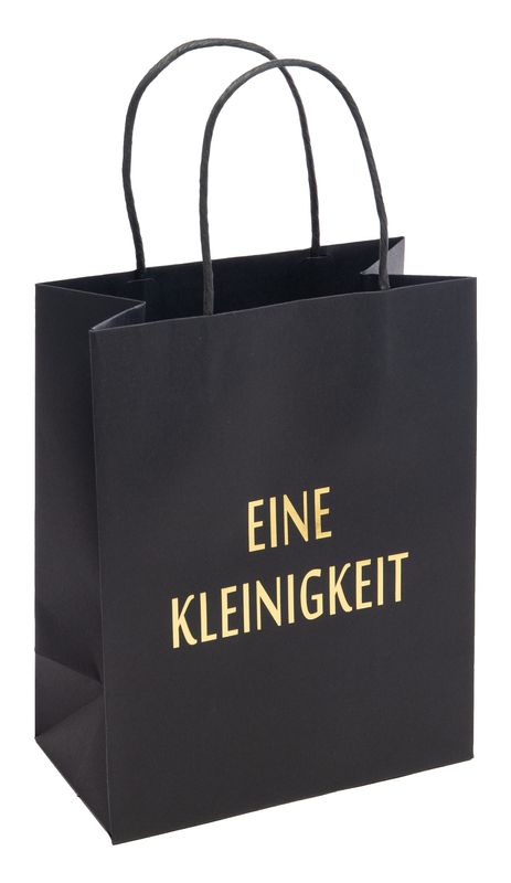 Schwarz Papiertasche "Eine Kleinigkeit" Pflanztasche Wasserdicht Geschenk Tüte Geburtstag Weihnachten Hochzeit Deko