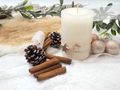 4 Adventskerzen Kerzen Stumpenkerzen Creme Beige Stern Rosé Weihnachten Advent Deko 4