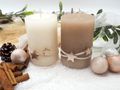 4 Adventskerzen Kerzen Stumpenkerzen Creme Beige Stern Rosé Weihnachten Advent Deko 5