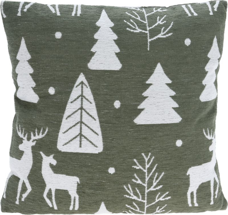 Kissen Weihnachten Grün Tannenbaum Hirsch Deko