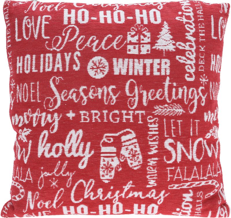 Kissen Weihnachten Rot Schriftzüge