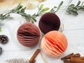 Christbaumschmuck Wabenbälle Papier Altrosa Beere Apricot Verschiedene Formen Und Größen 9 Stück 8cm Ø 2