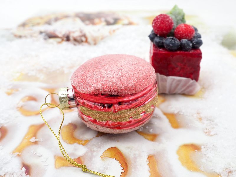 Bunt Rot Christbaumschmuck Macaron Verschiedene Farben Weihnachten 5cm Ø