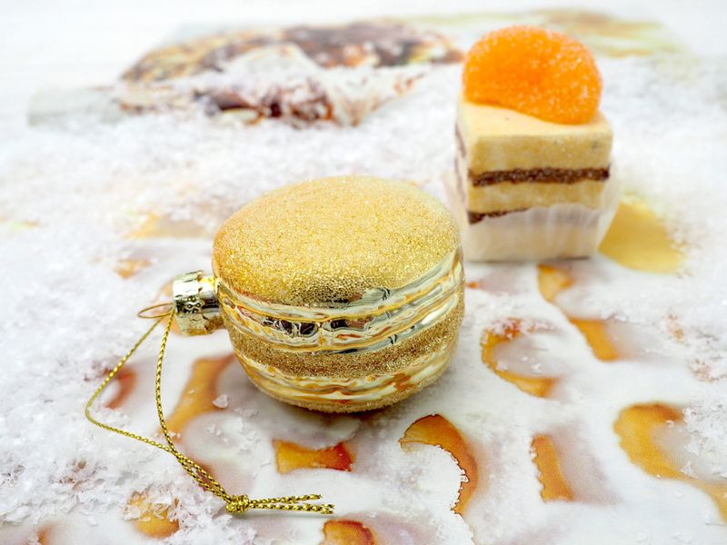 Bunt Gold Christbaumschmuck Macaron Verschiedene Farben Weihnachten 5cm Ø