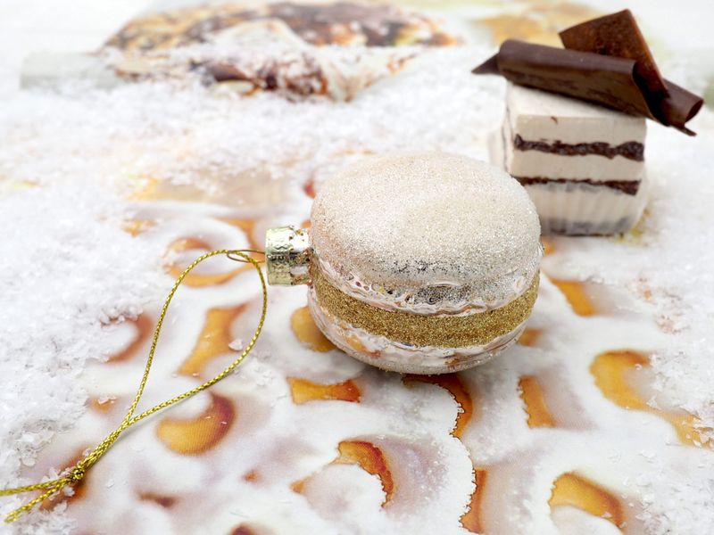 Bunt Champagner Christbaumschmuck Macaron Verschiedene Farben Weihnachten 5cm Ø