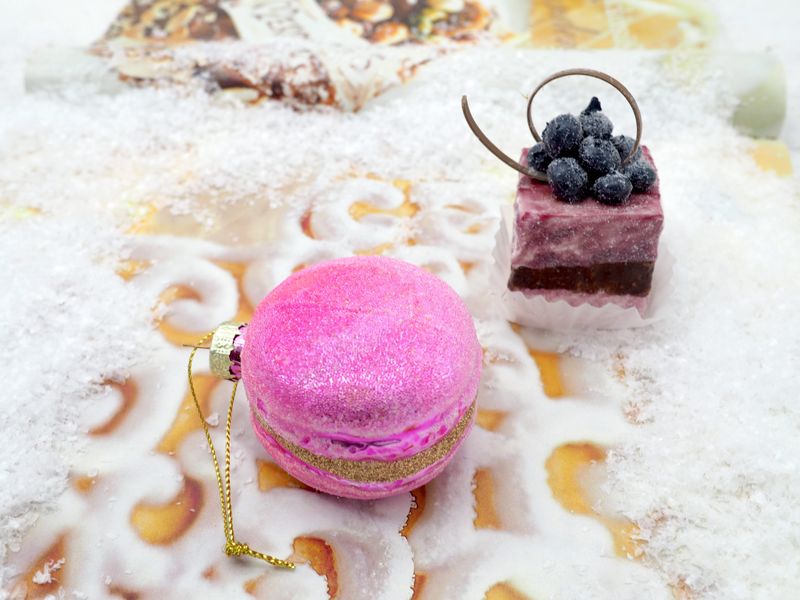 Bunt Pink Christbaumschmuck Macaron Verschiedene Farben Weihnachten 5cm Ø