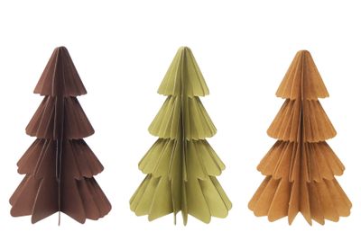 Weihnachtsbaum Papierbaum Hell- oder Dunkelbraun Olive Grün Tannenbaum Weihnachtsdeko Deko 14,5cm Klein