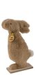 Plüsch Hase auf Holzsockel Beige kleiner Hase Ostern Deko Figur 26cm Hoch 2