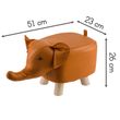 Fußhocker Elefant Deko Tier Kinderzimmer Spielzimmer Elefantenform Kunstleder Holz 51x 23 x 26 cm 3