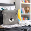 Kissen Tiere Grau Kuschelkissen Kinderzimmer Deko 40x40cm 3