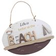 Deko Schild mit Spruch im maritimen Stil und Schnur zum Aufhängen 