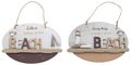 Hänger Beach Schild aus Holz zum Aufhängen Maritim Deko Beach 2 fach sort. 24 x 16cm 1
