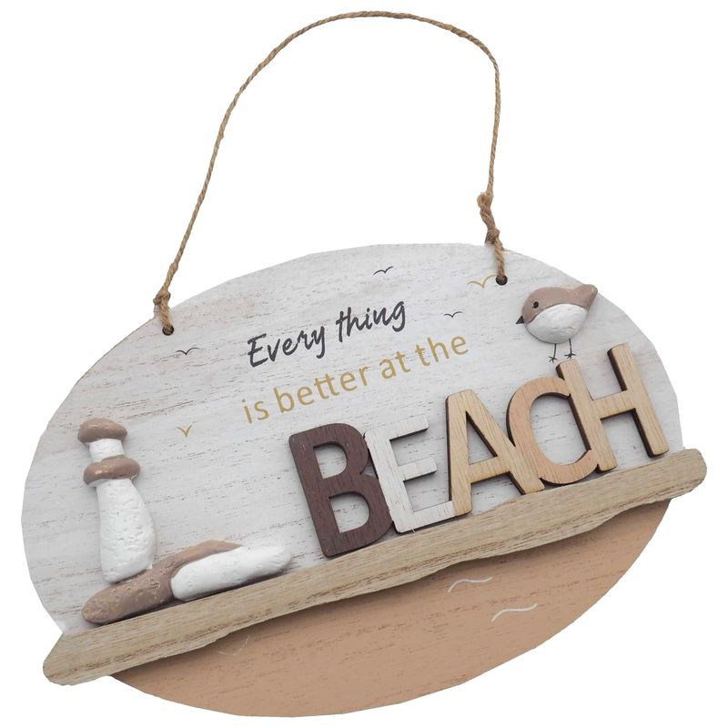 Schild Dekoschild Holzschild Maritime Deko zum Aufhängen "Everything is better at the Beach"
