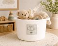 Korb Aufbewahrung Motiv Grau Creme Weiß Kinderzimmer Deko Baumwolle 26cm Ø 22,5cm H 5