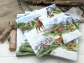 20 Stück Servietten mit Motiv Steinbock, Falke, Murmetier und einer Berghütte auf grünen Wiesen 2