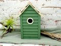 Vogelhaus Holz Grün Nistkasten Singvögel Nistplatz Balkon Garten Geschenk 2