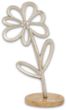 Deko Blume Aufsteller Silber Aluminium mit Holzfuß Tischdeko 25cm 1