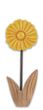 Deko Blume Aufsteller Gelb Rund Holz Tischdeko Frühling Sommer 20cm  3