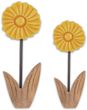 Deko Blume Aufsteller Gelb Rund Holz Tischdeko Frühling Sommer 25cm oder 20cm  1