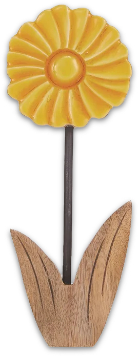 Deko Blume Aufsteller Gelb Rund Holz Tischdeko Frühling Sommer 25cm