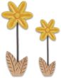 Deko Blume Aufsteller Gelb Sternförmig Holz Tischdeko Frühling Sommer 23cm oder 17cm  1
