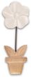 Deko Blume Aufsteller Creme Holz Tischdeko Frühling Sommer 25cm 2