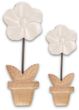 Deko Blume Aufsteller Creme Holz Tischdeko Frühling Sommer 25cm oder 20cm 1