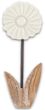 Deko Blume Aufsteller Creme Rund Holz Tischdeko Frühling Sommer 25cm 2