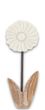 Deko Blume Aufsteller Creme Rund Holz Tischdeko Frühling Sommer 20cm 3