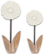 Deko Blume Aufsteller Creme Rund Holz Tischdeko Frühling Sommer 25cm oder 20cm 1
