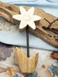 Deko Blume Aufsteller Creme Sternförmig Holz Tischdeko Frühling Sommer 23cm 3