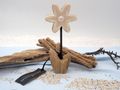 Deko Blume Aufsteller Creme Sternförmig Holz Tischdeko Frühling Sommer 17cm 5