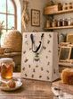 Geschenktasche mit goldschimmernden Hummeln - für Naturfreunde oder Gartenliebhaber  2