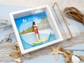 Geldgeschenk Gutschein Stand Up Paddler Frau Meer Paddling Board Urlaub  5