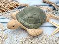 Grün Schildkröte Deko Maritim Sommer Tischdeko Terrasse Balkon Keramik 12,5cm lang 5
