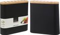 Messerhalter Schwarz Messerblock Modern Küche Aufbewahrung Bambusdeckel 23,5 x 23 x 8cm 2