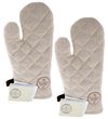 Küchenhandschuh Ofenhandschuh Schutzhandschuh Topfhandschuh Baumwolle beige 32x18 cm 2 Stück 1