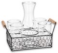 Drahtkorb mit Trinkglas SET Gläser Karaffe Servierset Getränke Landhausstil Deko Geschenkidee 1
