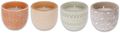 Citronella Kerze Keramiktopf Grau Taupe Beige Terrakotta mit Muster Outdoor Anti-Mücken-Kerze 6,5 Ø  6cm H 1