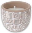 Citronella Kerze Keramiktopf Beige mit Muster Outdoor Anti-Mücken-Kerze 6,5 Ø  6cm H 4