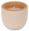 Citronella Kerze Keramiktopf Terrakotta Creme mit Muster Outdoor Anti-Mücken-Kerze 6,5 Ø  6cm H 6